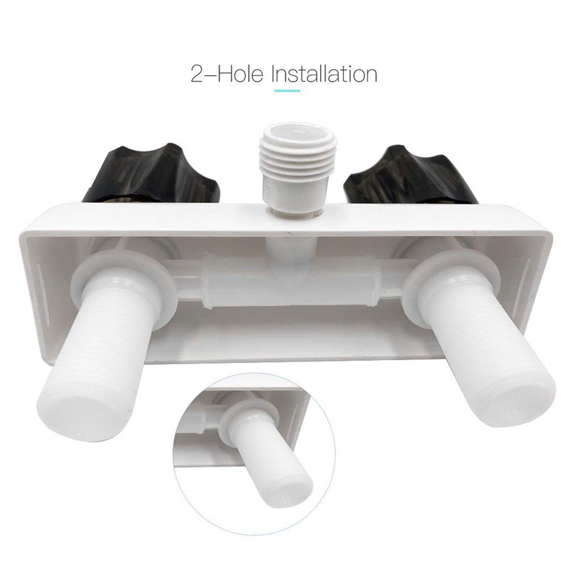 OYMOV RV Shower Faucet with Head and Hose - Indoor Outdoor Camper Shower Faucet Set Water-saving On-Off Showerhead Replacement Kit for RVs, Fifth Wheels, Motorhomes,Travel Trailers,Campers,White - Image 2